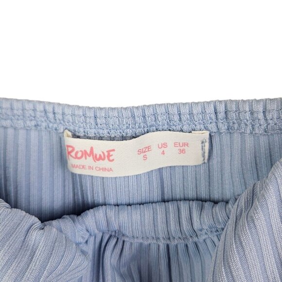 Romwe Adult Size‎ Small Light Blue Cropped Camisole Top Spaghetti Straps Summer - Picture 2 of 4